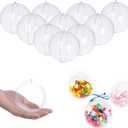 3.15"/80mm Clear Plastic Fillable Christmas DIY Craft Ball Ornament - Pack of 10