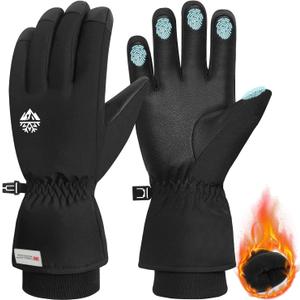2 x RIGWARL Winter Gloves Waterproof for Cold Weather, Warm Snow Gloves Men Women, Skiing Glove with Touchscreen Fingers for Hiking Running (Medium, 123 Colder-(80% Warm)-black)