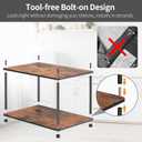 Countertop Spice Rack, Stackable Wood & Metal Pantry Cabinet Shelf Organizer Storage, 2-Tier Multi-Use for Kitchen Bathroom Desktop Home Office, Rustic Brown