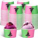 Newtay 50 Pcs 9oz Party Decorations Snack Cups, Paper Disposable Snack Bowls Dessert Food Treat Paper Bowls for Women Birthday Party Decorations(Witch)