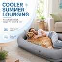 WROS Cooling Human Dog Bed for Summer, Breathable Washable Floor Lounger for People & Pets, 72"x41"x12", Glacier Grey, Pet Bed for Hot Weather Relaxing