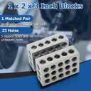 WFLNHB 1 Matched Pair Accuracy 1 x 2 x 3 Inch Blocks 23 Holes 0.0002" Machinist 1-2-3 Set