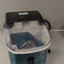 EUHOMY Nugget Ice Maker Countertop with Handle, Ready in 6 Mins, 34lbs Per Day, Removable Top Cover, Auto-Cleaning, Portable Sonic Ice Maker with Basket and Scoop, for Home/Party/RV/Camping (Silver)