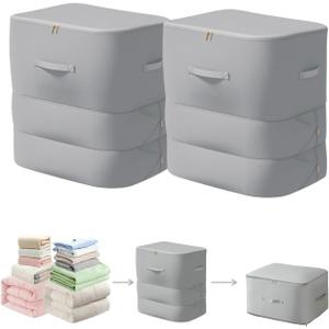 Ultra Space Saving Self Compression Organizer, 2025 New 3-Layer Zipper Large Capacity Storage Bag, Thick Satin Fabric Heavy Duty Bags for Comforters Blankets Bedding Duvet (Gray, X-Large, 2PCS) Ultra Space Saving Self Compression Organizer, 2025 New 3-Layer Zipper Large Capacity Storage Bag, Thick Satin Fabric Heavy Duty Bags for Comforters Blankets Bedding Duvet (Gray, X-Large, 2PCS)