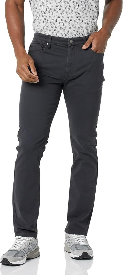 Amazon Essentials Men's Slim-Fit Pants, 5-Pocket Stretch Twill Design (29W x 34L, Charcoal)