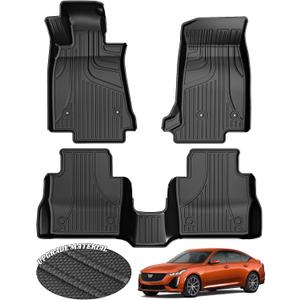 AOMSAZTO Automotive Floor Mats for 2020 2021 2022 2023 2024 2025 2026 Cadillac CT5 / CT5 V-Series, Heavy Duty TPE All Weather Protection Car Floor Mats, Full Set Rubber Floor Liners, Car Mats