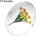 12 Bundles Yellow Artificial Flowers Faux Floral, No Fade Faux Flowers Fake Plastic Plants for Decoration Hanging Planters Indoor Outside Garden Porch Window Box