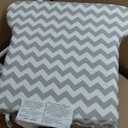 Storkcraft Premium Hoop Glider & Ottoman (White/Gray Chevron)  GREENGUARD Gold Certified Nursery Glider, Solid Wood Craftsmanship, Smooth-Gliding Nursery Chair and Ottoman, Award-Winning