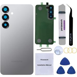Rear Back Glass Replacement for Samsung Galaxy S25 6.2-inches with Reparing Toolkit (Silver Shadow)