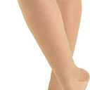 Truform Sheer Compression Stockings, 15-20 mmHg, Women's Knee High Length, Open Toe, 20 Denier, Nude, Large (Beige, L)