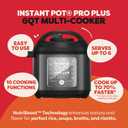 Instant Pot Pro Plus 10-in-1 Multi-Cooker, Electric Pressure Cooker, Slow Cook, Rice/Grain Cooker, Steamer, Saut, Sous Vide, Yogurt Maker, Sterilizer, & Warmer, App With 800 Recipes, Black, 6 Quart