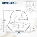 Egg Chair Cushion Replacement Outdoor Hanging Chair Cushion for Patio Furiture Hammock Swing Cushion 47x35x7 Inches (Blue)