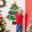 gjulrfu 3ft DIY Felt Countdown to Christmas Advent Calendar 24 Ornaments, Wall Hanging Christmas Tree for Christmas Party Decor, Felt Toddlers Kids Home Door Wall Decoration for Home, Parties (Green)