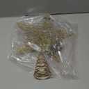 JOIEDOMI 9.5inch Metal Beaded Christmas Star Tree Topper, 20LED Warm White Lights Golden Tree Topper, USB Powered Remote Control for Christmas Tree Decorations Home Holiday Party Indoor Decor