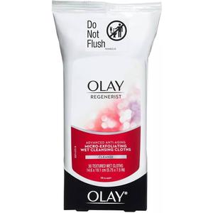 OLAY Regenerist Advanced Anti-Aging Micro-Exfoliating Cleansing Cloths 30 Each (Pack of 4)