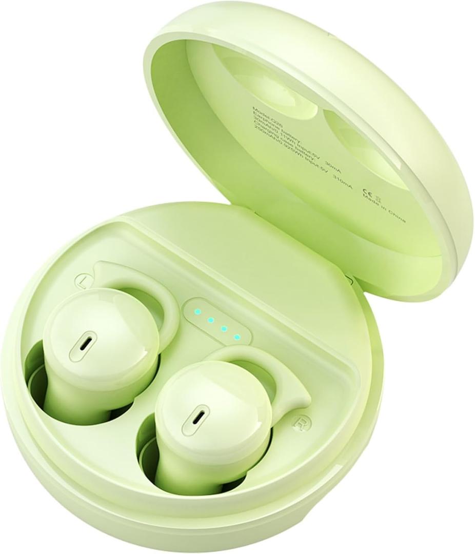 Sleeping Ear Buds Sleep Earbuds for Side Sleepers, Noise Cancelling Sleep Headphones for Sleeping on Side, Invisible Small Tiny Mini Micro Earbuds Wireless Bluetooth Earphones for Small Ear Canals, Green