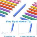 AECHY 8PCS Curve Highlighter Pen for Note Taking, Dual Tip Pens with 8 Different Curve Shapes & 8 Colors Fine Lines, Colored Curve Pens Set for Kids Journaling Back to School Supplies