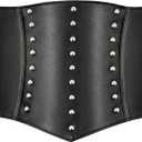 Corset Belt Women Renaissance Steampunk Elastic Corset Belt for Halloween Costume Pirate Accessories Belt for Dresses (XXL:fit waist 36.5"-40", Black)