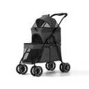 YYW Double Pet Stroller Foldable 2 Carriages Lockable Wheels Black