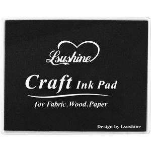 Lsushine Craft Ink Pad Stamps, DIY for Paper, Scrapbooking, Wood Fabric,Finger Ink Pads for Kids(Black-2)