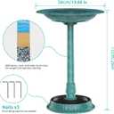 AISITIN 28 Inch Bird Bath with 3.5W Solar Fountain for Outside, Polyresin Pedestal Bird Baths for Outdoor Garden Courtyard Decoration, Weather-Resistant Birdbaths with 20" Bowl & 8 Nozzles, Green
