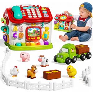 Montessori Toys for 1 Year Old Boy Girl, Toddler Busy Board Toys 1 Year Old | Farm Animals for Toddlers 1-3, Farm Toys with Sound & Light, Birthday Gifts for 1 Year Old Boy Girl, Toddler Toys 1-2