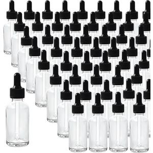 48 Pack 1/2oz Clear Glass Dropper Bottles, Eye Dropper Bottles with Glass Droppers for Essential Oils, Perfumes(15ml, Clear)