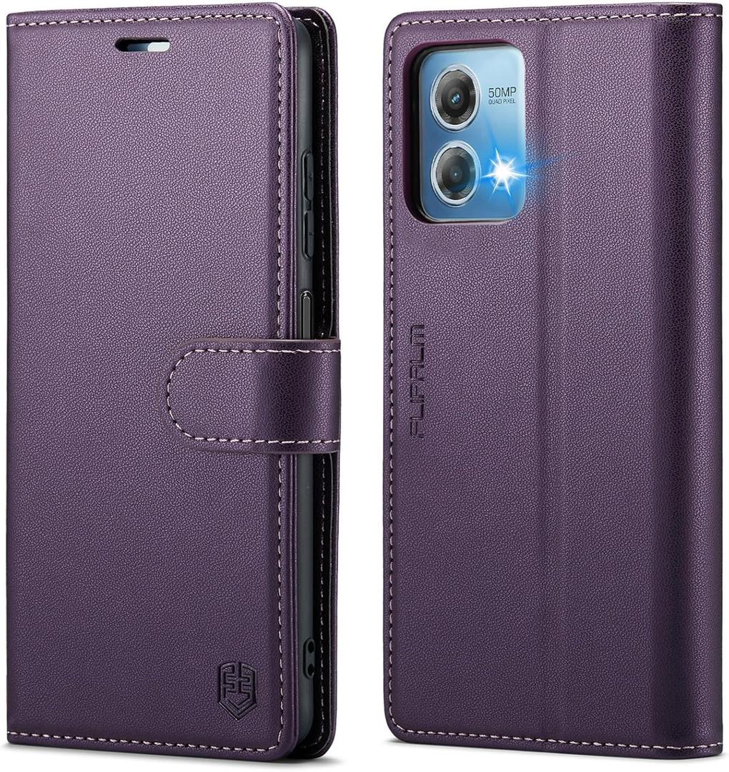 Wallet Case for Moto G Stylus 5G 2024, RFID Blocking Credit Card Holder, PU Leather Folio Flip Kickstand Protective Shockproof Cover for Motorola Moto G Stylus 5G 2024 (Purple)