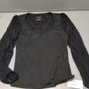 REORIA Womens Mesh Long Sleeve (Black,Medium)