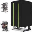 Vertical Bike Rack Cover for Garage, Waterproof & Tear-Proof Fits 5-8 Bicycles Outdoor & Indoor Use Weatherproof Protection Against Rain, Snow, Dust Black (black)