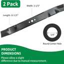 141114 157101 Mower Blades Compatible with Hus qvarna/AYP 22'' Cut Deck, Mulching Blade Replace 406713 134768 532141114 532406713 141114 406713X431 Lawnmower Blade, Fit for 225114X92E2, 2 Pack