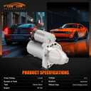19185N Starter Motor Compatible with Chrysler 300 2011-2016, Dodge Challenger/Charger/Durango 2011-2016, Jeep Grand Cherokee 2013-2015, Ram 1500 2013-2014 V6 3.6L for 19185 428000-7210 04801852AB