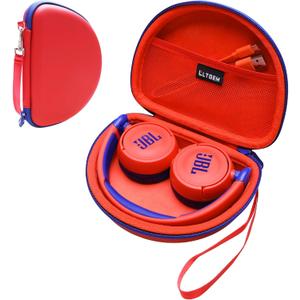 LTGEM Case Compatible with JBL JR 310 / Junior 320BT / JR 300BT Wireless Over-Ear Noise Cancelling Kids Headphones, Red (Case Only)
