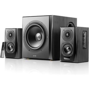 Edifier S351DB Bookshelf Speakers and Subwoofer 2.1 Speaker System Bluetooth V5.1 aptX Wireless Sound for Computer Rooms, Living Room & Dens