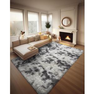 Ophanie Tie-Dyed Grey&White 8x10 Area Rugs for Living Room, Large Shag Bedroom Carpet, Big Indoor Thick Soft Nursery Rug, Fluffy Carpets for Boy and Girls Room Dorm Home Decor Aesthetic (8' x 10', 4- Tie-dyed Grey & White) Ophanie Tie-Dyed Grey&White 8x10 Area Rugs for Living Room, Large Shag Bedroom Carpet, Big Indoor Thick Soft Nursery Rug, Fluffy Carpets for Boy and Girls Room Dorm Home Decor Aesthetic (8' x 10', 4- Tie-dyed Grey & White)