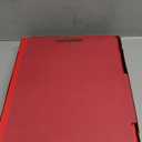 Pendaflex Pressboard Classification File Folders, 3 Dividers, 2" Embedded Fasteners, 2/5 Tab Cut, Letter Size, Bright Red, Box of 10