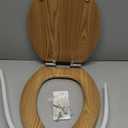 Elongated Toilet Seat Molded Wood Toilet Seat with Quietly Close and Quick Release Hinges, Easy to Install also Easy to Clean by Angol Shiold (Elongated, Original style)