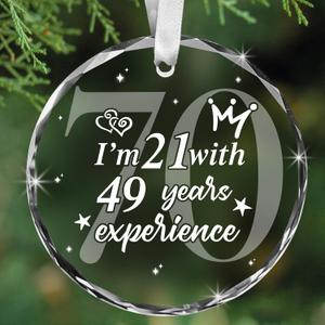 70th Birthday Ornament for Women, Cool Present for 70-Year-Old Female, Unique Happy 70th Birthday Decoration, 70 th Party Decoration Keepsake Gift