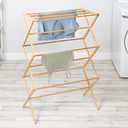 Honey-Can-Do Collapsible Bamboo Drying Rack Sturdy & Foldable Laundry Drying Rack, Space-Saving & Portable Clothes Rack for Air-Drying Clothes, Towels, Blankets & Delicates, Indoor & Outdoor Use.