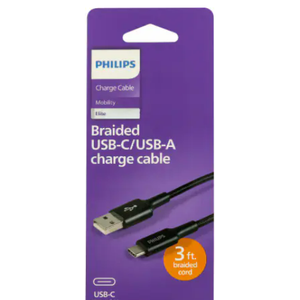 Philips USB-A to USB-C Charge Cable 3 Ft.