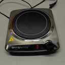 OVENTE Countertop Infrared Single Burner, 1000W Electric Hot Plate with 7 Ceramic Glass Cooktop, 5 Level Temperature Setting & Easy to Clean Base, Compact Stove for Home Dorm Office, Silver BGI101S