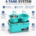 RinseWise Easy-Use Gen 2 Mop Bucket, Clean/Dirty Water Separation, Blue