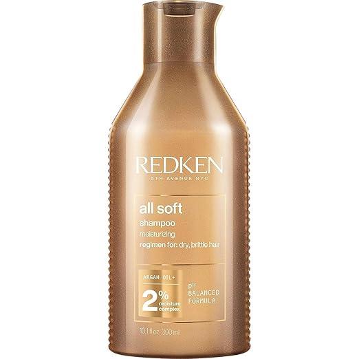 Redken All Soft Shampoo  Moisturizes & Hydrates Dry, Brittle Hair, Gently Cleanses and Softens, With Argan Oil, Safe For ColorTreated Hair, 10.1 Fl Oz