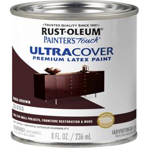 2 x Rust-Oleum 1977730 Painter's Touch Latex Enamel Paint, Half Pint, Gloss Kona Brown, 8 Fl Oz (Pack of 1)