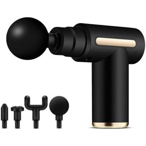 Portable Massage Gun Deep Tissue,Percussion Handheld Muscle Massager Tool for Full Body Pain Relief, Ideal Gifts for Home & Travel, Compact & Lightweight Aesthetic (Black)