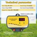 Electric Fence Charger 12V Input to 12KV Output, 2 Joule, 120 Acre Plug-in Electric Fence Energizer for Wildlife Control & Animal Intrusion Prevention Includes Warning Signs and Conductive Wire