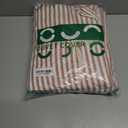 JELLYMONI 100% Natural Cotton 3pcs Striped Duvet Cover Sets, White Duvet Cover with Pink Stripes Pattern Printed Comforter Cover, with Zipper Closure & Corner Ties(Queen Size)