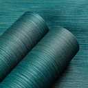 Haimin Grasscloth Wallpaper Textured 24in X 393in Fabric Contact Paper Teal Green Wall Paper Textured Linen Wallpaper Peel and Stick Self-Adhesive Teal Thick Vinyl Embossed Film (Green)