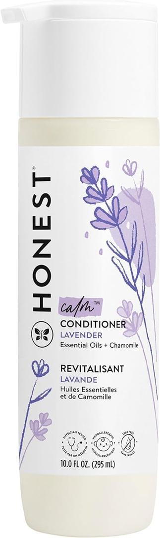 The Honest Company Silicone-Free Conditioner | Gentle for Baby | Naturally Derived, Tear-free, Hypoallergenic | Lavender Calm, 10 fl oz, Pack of 2 