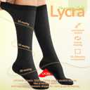 Merino Wool Compression Socks for Women Men, 15-20 mmHg Knee High Socks for Flying, Travel, Running
